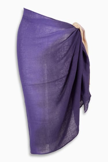 Femmes - Paréo - lin mélangé - violet