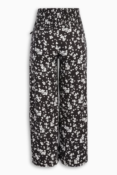 Women - Maternity trousers - palazzo - floral - black