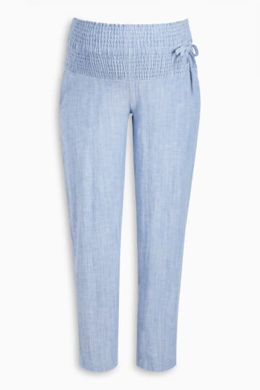 Donna - Pantaloni premaman - palazzo - look jeans - azzurro