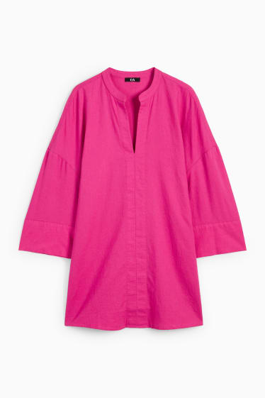 Women - Tunic - linen blend - pink