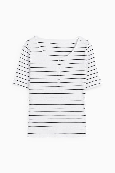 Donna - T-shirt basic - a righe - bianco