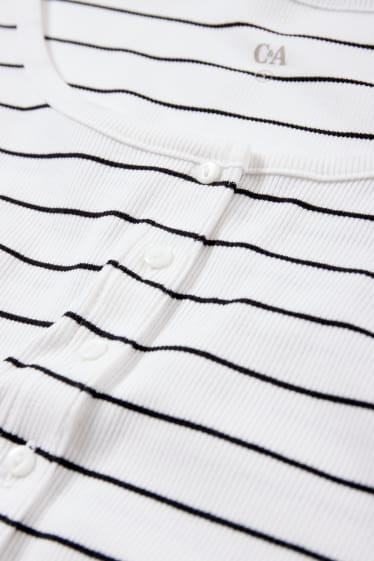 Dámské - Tričko basic - pruhované - bílá