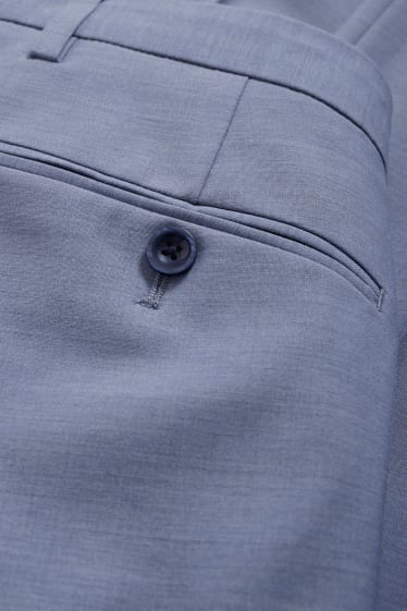 Hommes - Pantalon de costume - regular fit - Flex - laine mélangée - bleu