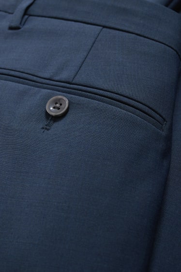 Uomo - Pantaloni coordinabili - regular fit - Flex - misto lana - blu scuro