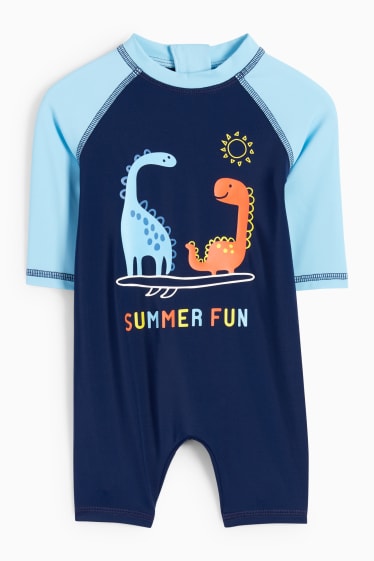 Bébés - Dinosaures - maillot de bain UV pour bébé - LYCRA® XTRA LIFE™ - bleu foncé