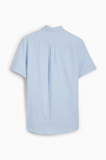 Mężczyźni - Koszula typu oxford - regular fit - przypinany kołnierzyk - jasnoniebieski