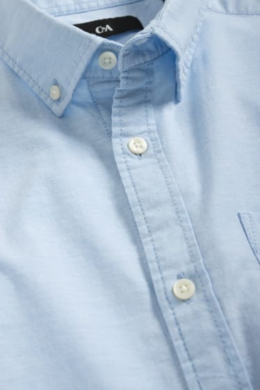 Bărbați - Cămașă Oxford - regular fit - guler cu nasturi - albastru deschis