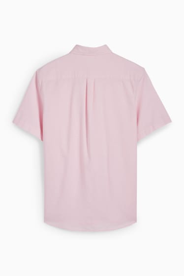 Heren - Oxford overhemd - regular fit - button down - roze