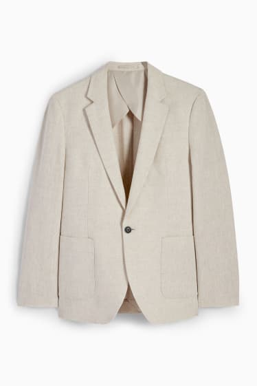 Men - Tailored jacket - slim fit - linen blend - light beige
