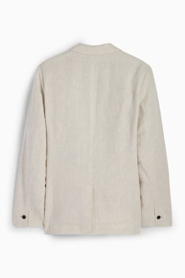 Hommes - Veste - slim fit - lin mélangé - beige clair