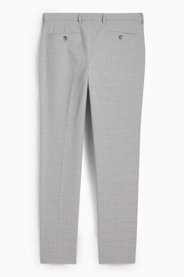 Hommes - Pantalon de costume - slim fit - Flex - à carreaux - gris