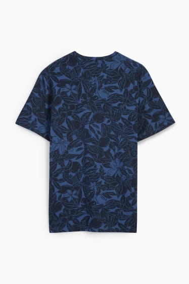 Uomo - T-shirt - con motivi - blu scuro