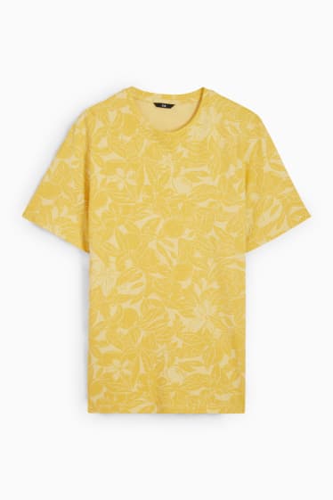 Mężczyźni - T-shirt - ze wzorem - żółty