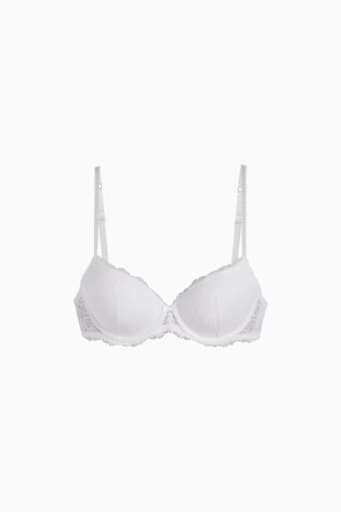 Donna - Reggiseno con ferretti - FULL COVERAGE - imbottito - bianco crema