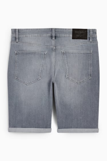 Pánské - Džínové šortky - LYCRA® - džíny - světle šedé