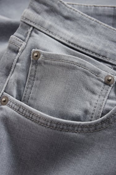 Pánské - Džínové šortky - LYCRA® - džíny - světle šedé