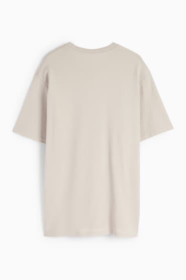 Men - T-shirt - textured - light beige