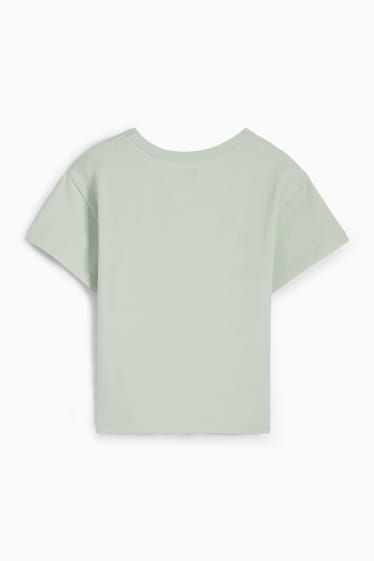 Children - Butterfly - short sleeve T-shirt with rhinestones - mint green