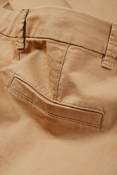 Women - Chinos - mid-rise waist - tapered fit - light brown