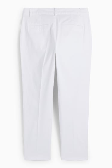 Women - Chinos - mid-rise waist - tapered fit - white