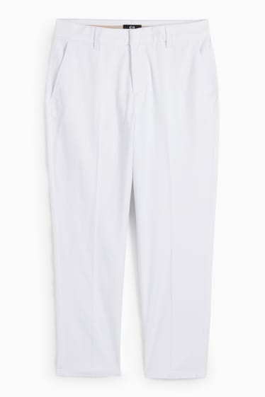 Dámské - Kalhoty chino - mid waist - tapered fit - bílá