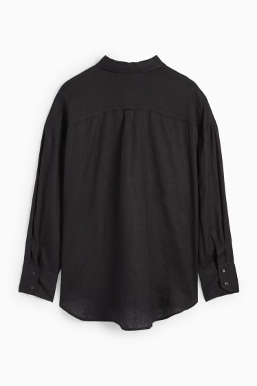 Donna - Camicia in lino - nero
