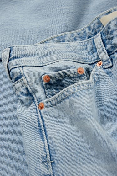 Women - Straight jeans - mid-rise waist - denim-light blue