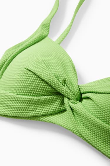 Dámské - Vrchní díl bikin s detailem uzlu - s vycpávkami - LYCRA® XTRA LIFE™ - světle zelená