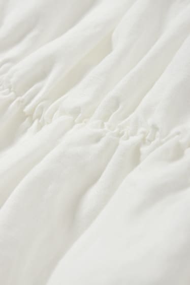 Donna - Blusa - misto lino - bianco crema