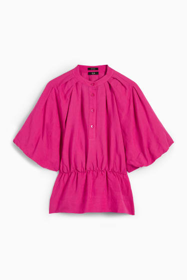 Femei - Bluză - amestec de in - roz