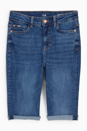 Donna - Bermuda di jeans - vita media - LYCRA® - jeans blu