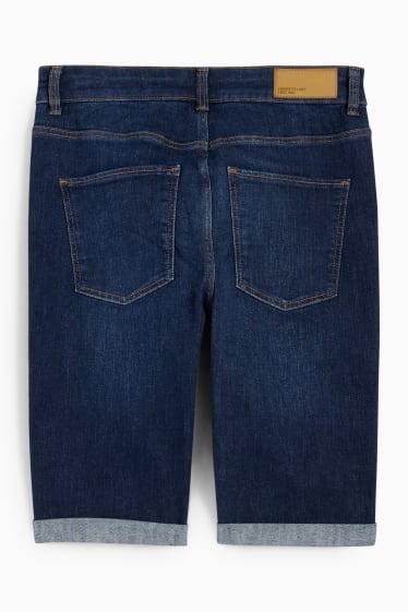 Damen - Jeans-Bermudas - Mid Waist - LYCRA® - dunkeljeansblau