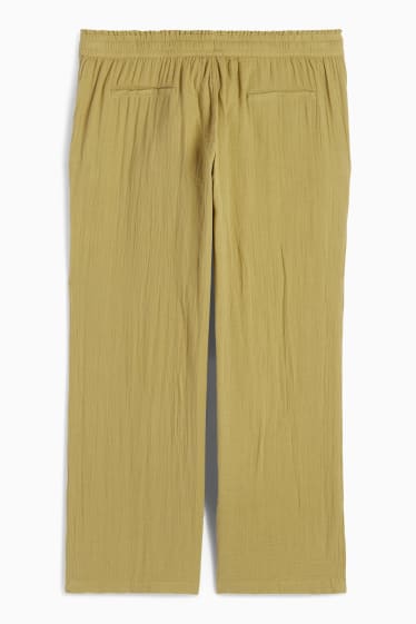Femei - Pantaloni de stofă - talie medie - relaxed fit - galben muștar