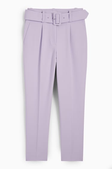 Donna - Pantaloni business con cintura - vita alta - taglio a sigaretta - viola chiaro