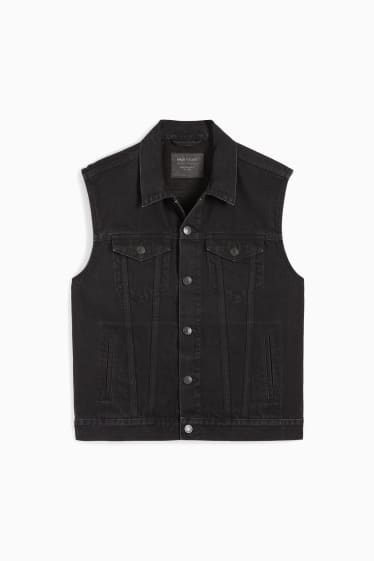 Men - Denim waistcoat - black