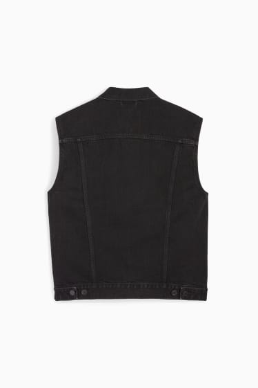 Uomo - Gilet in jeans - nero