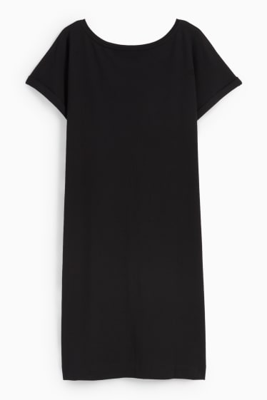 Dames - Basic T-shirtjurk - zwart