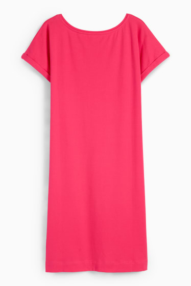 Dámské - Tričkové šaty basic - tmavě růžová