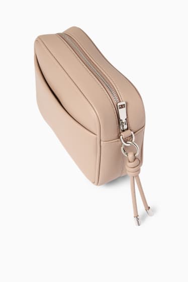 Women - Shoulder bag with detachable bag strap - faux leather  - taupe