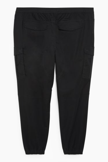 Bărbați - Pantaloni cargo - tapered fit - LYCRA® - negru