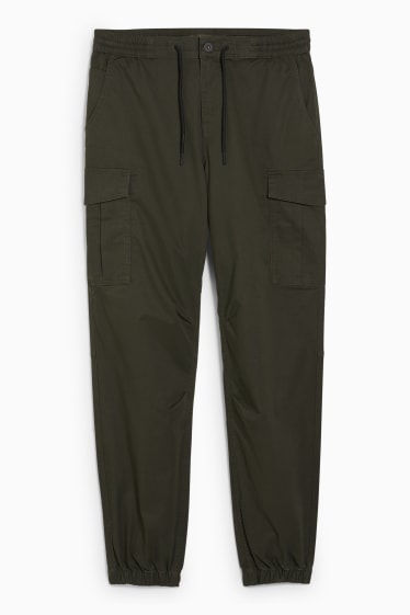 Bărbați - Pantaloni cargo - regular fit - LYCRA® - denim-verde