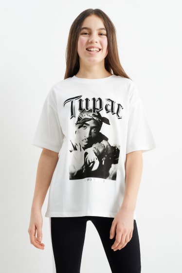 Kinder - Tupac - Kurzarmshirt - cremeweiß