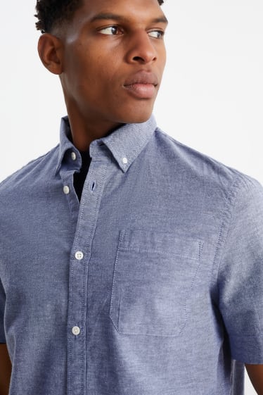 Hombre - Camisa Oxford - regular fit - button down - azul oscuro