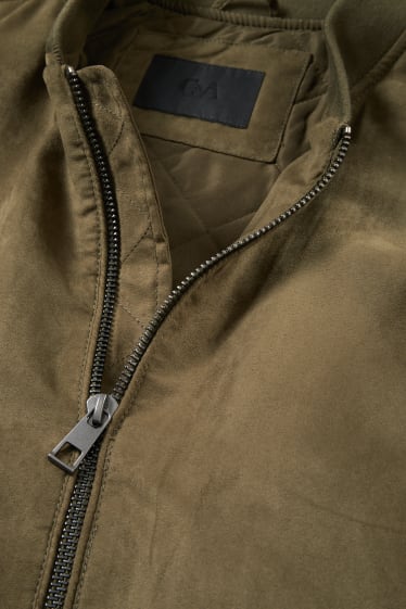 Herren - Blouson - Velourslederimitat - grün