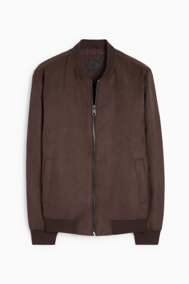 Hommes - Blouson - synthétique - marron foncé