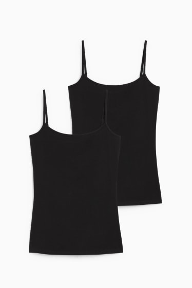 Femmes - Lot de 2 - caracos basiques - noir / noir