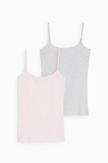 Damen - Multipack 2er - Basic-Top - rosa