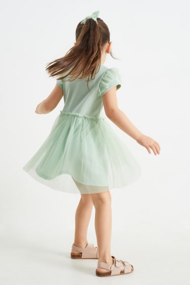 Copii - Iepure - set - rochie și elastic de păr - 2 piese - verde mentă