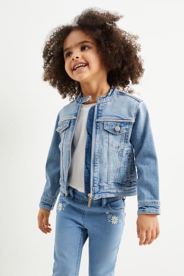 Enfants - Fleur - veste en jean - jean bleu clair