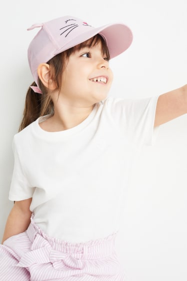 Enfants - Chat - casquette de baseball - rose